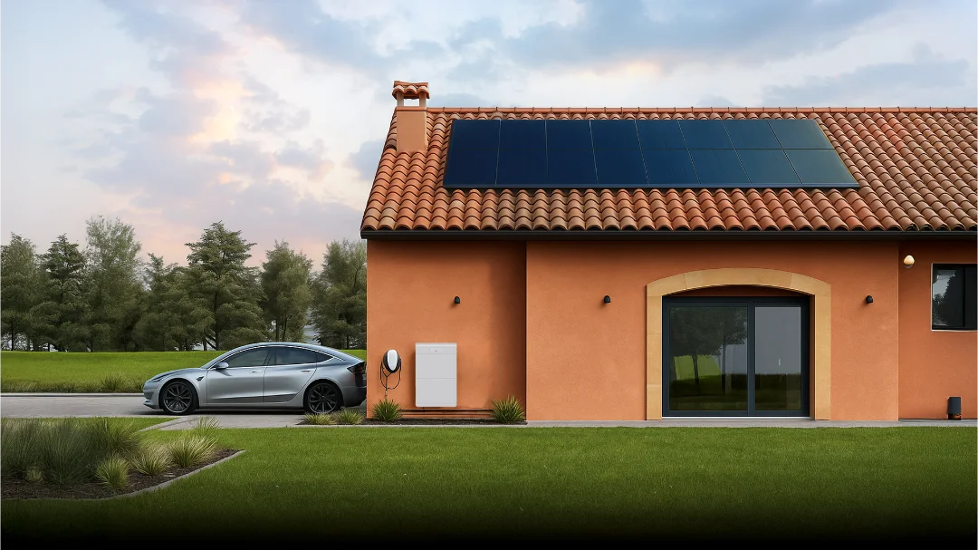 impianto con batteria e colonnina di ricarica