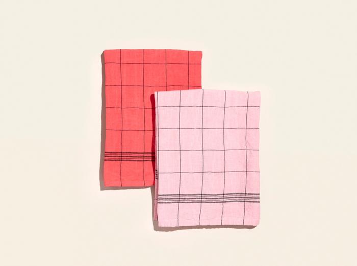 Image for Tea Towels - Set of 2 - Red / Pink