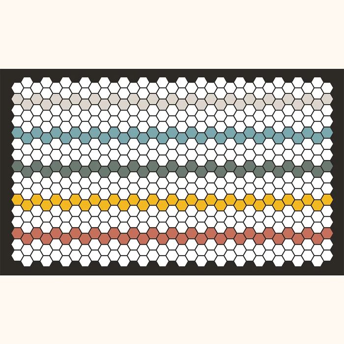 Image for Tile Mat Inspiration - Mosaic - Rainbow Horizontal Stripes on White