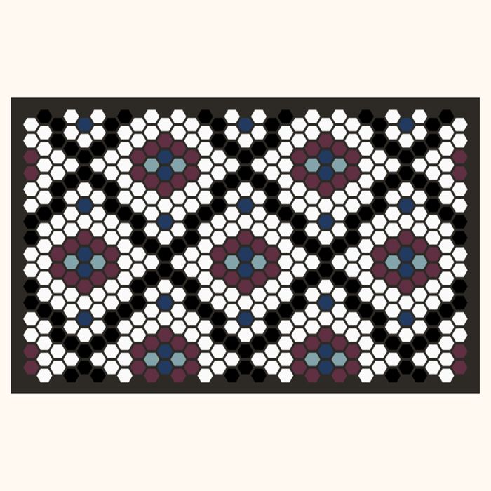 Image for Tile Mat Inspiration - Mosaic - Black - Black and Berry Diamonds