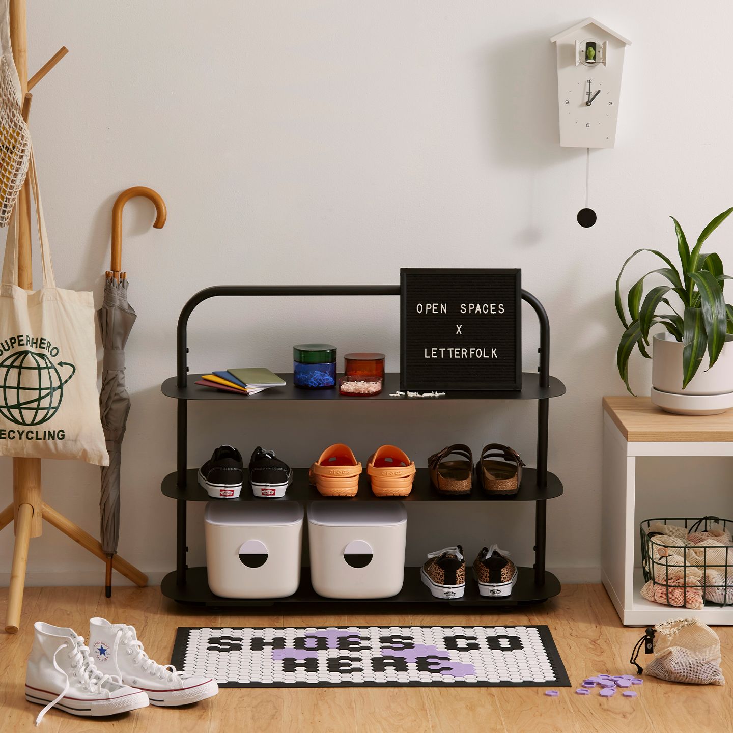 Open Spaces and Letterfolk products in a home setting.