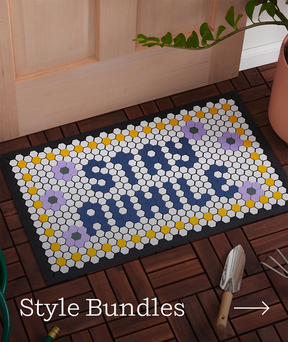 A tile mat with the style bundle using the modern farmhouse tiles.