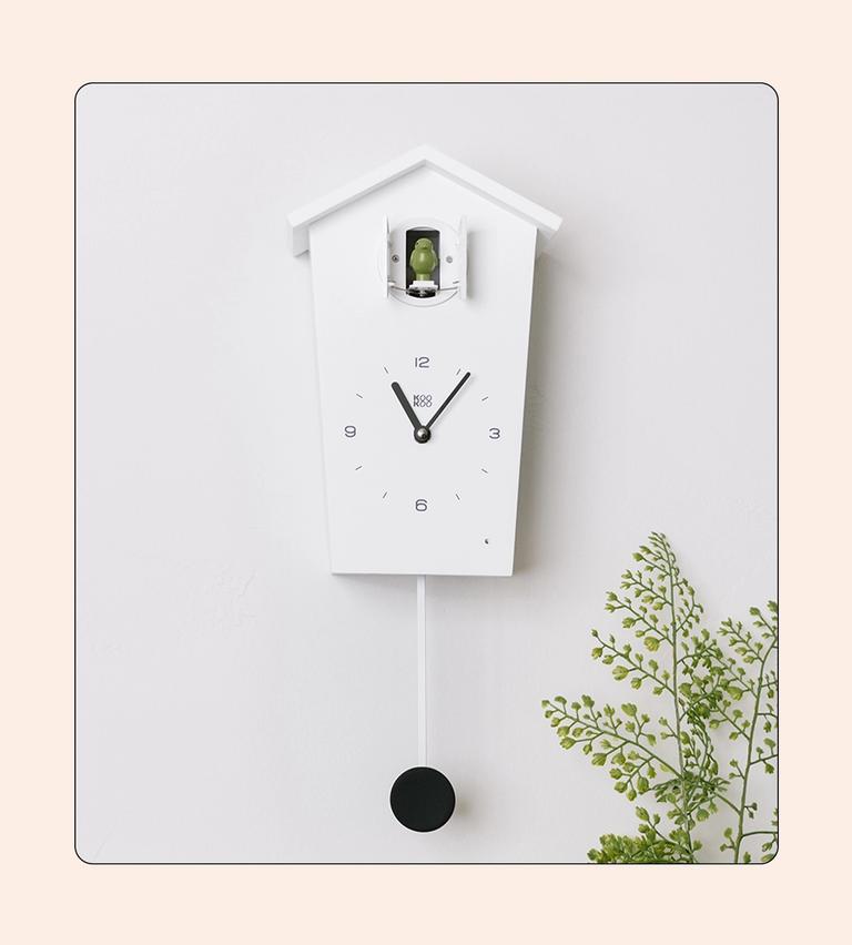 The Modern Cuckoo Clock in White.