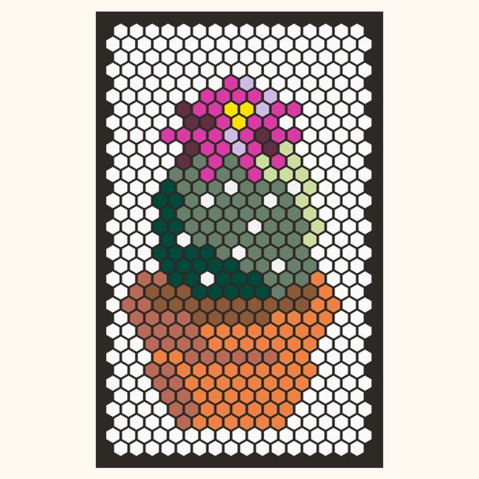 Image for Tile Mat Inspiration - Tile Mat Sisters - Vertical - Flowering Cactus