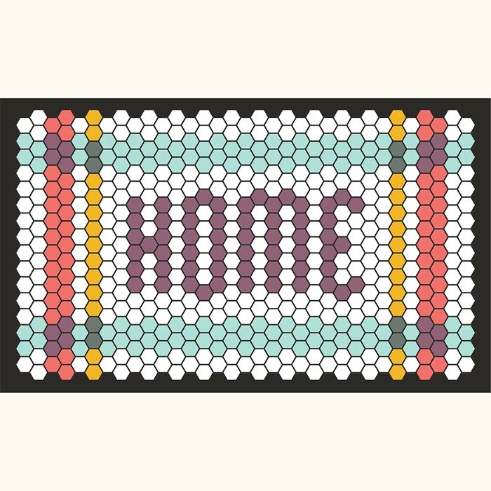 Image for Tile Mat Inspiration - Greeting - Home with stripe border 