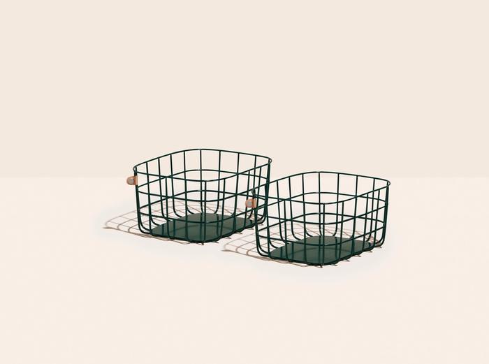 Image for Medium Wire Baskets - Set of 2 - Dark Green