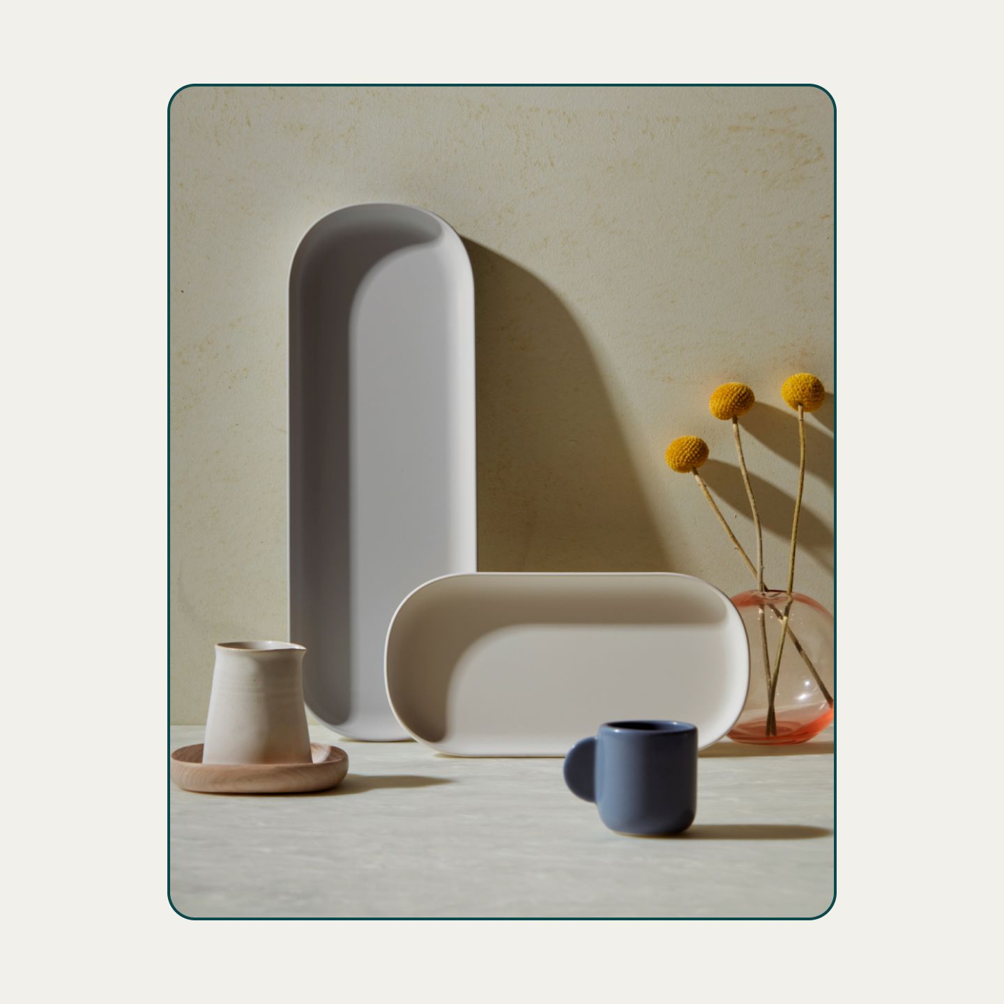 Image of nesting trays on display.