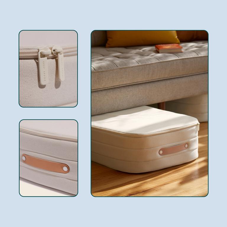 A three image collage of the new Underbed Storage.