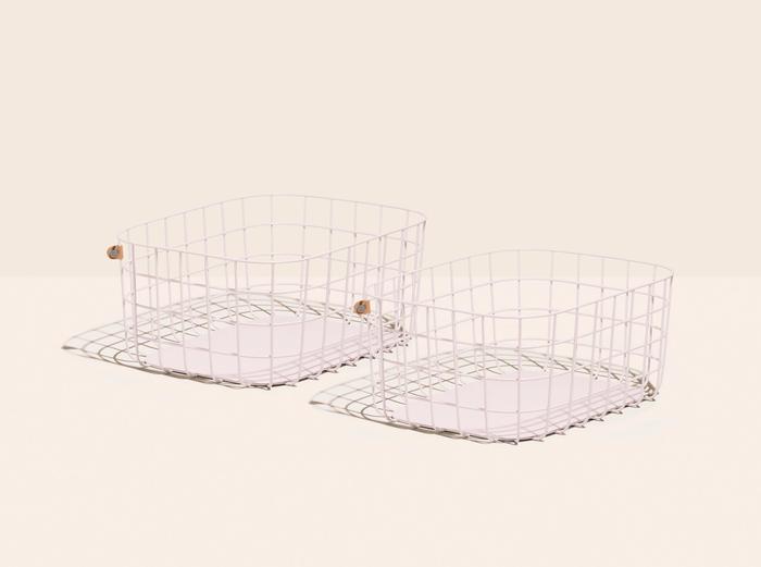 Image for Large Wire Baskets - Set of 2 - Light Pink