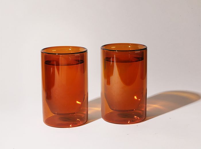 Image for Double Wall Glasses - Amber / 12 oz