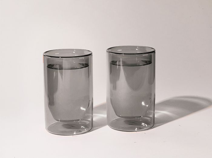 Image for Double Wall Glasses - Gray / 12 oz