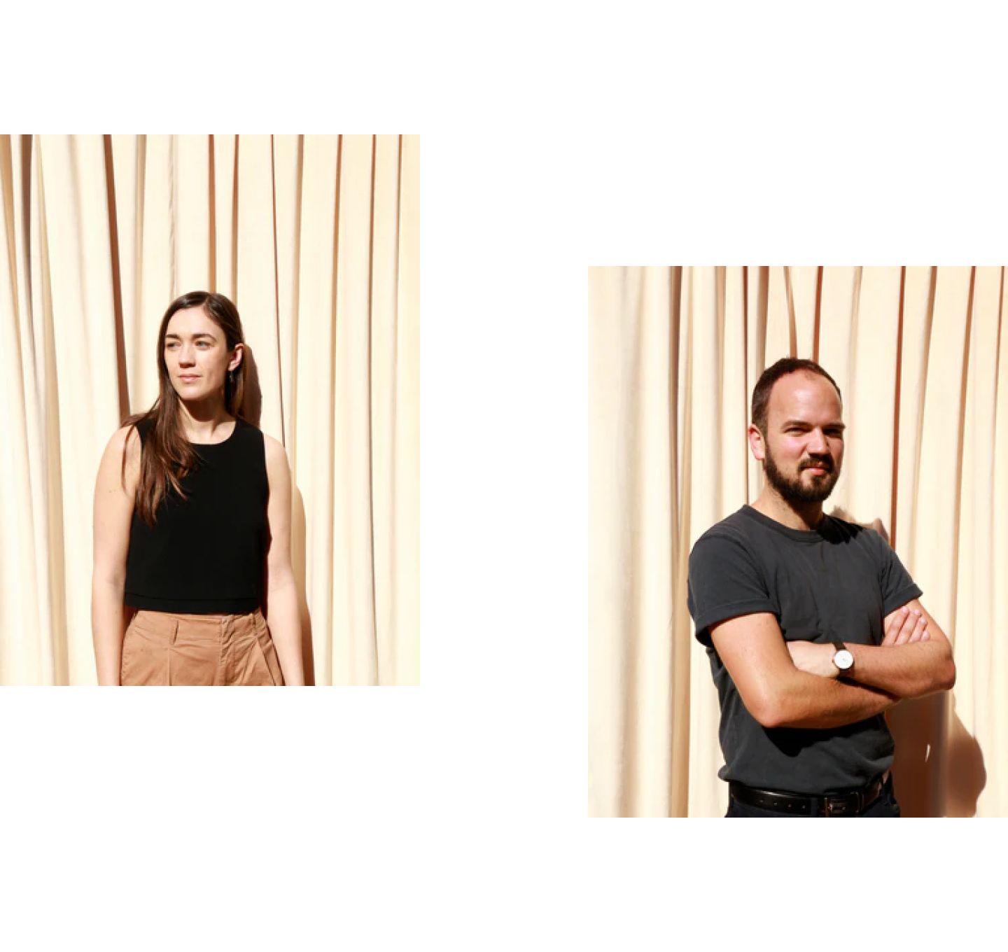 Photos of yield founders, Rachel and Andrew, on a white background.