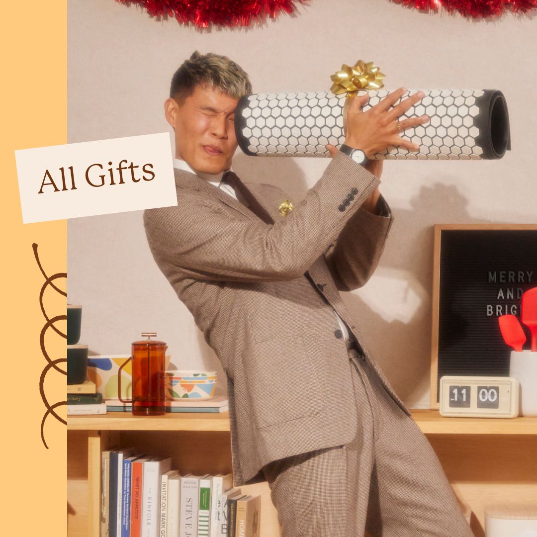 Pattern products on a holiday themed background.