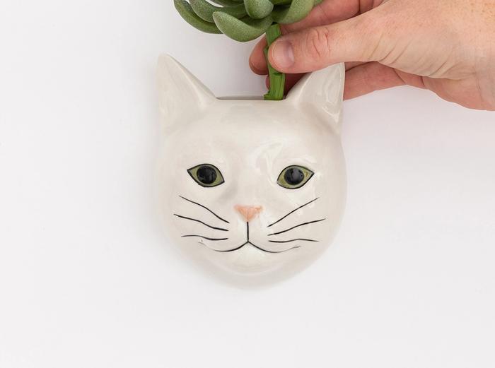 Hover Image for Ceramic Animal Wall Vase - Cat
