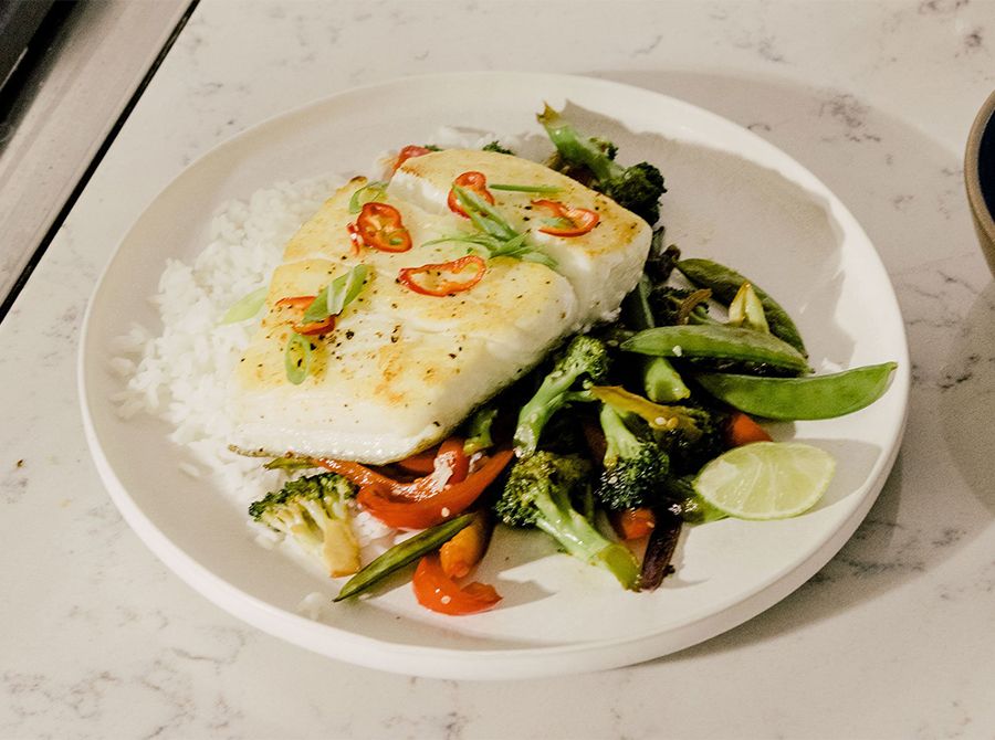 Image for Cilantro-Lime Seared Halibut with Fresno Chilis