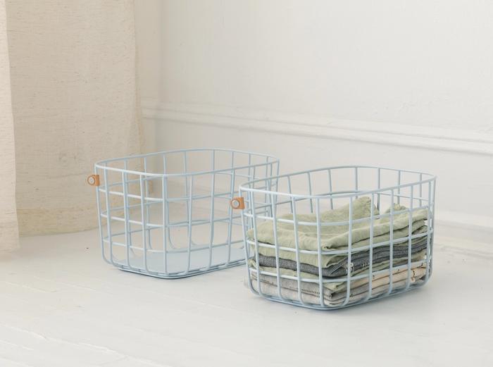 Image for Medium Wire Baskets - Set of 2 - Light Blue