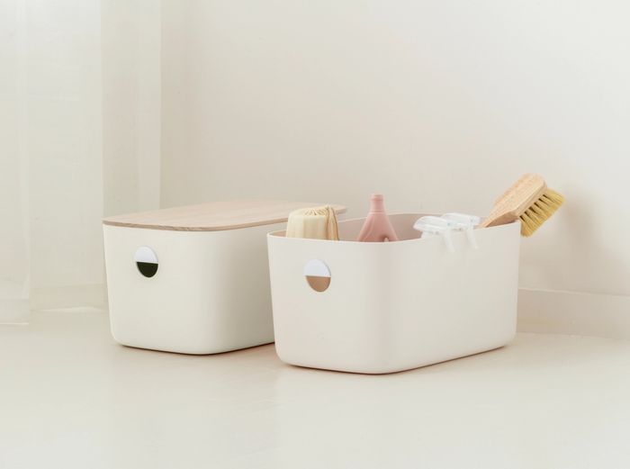 Image for Large Storage Bins - Set of 2 - No Lids / Cream