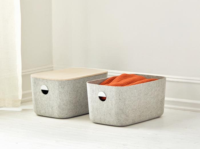Image for Large Felt Storage Bins - Set of 2 - No Lids