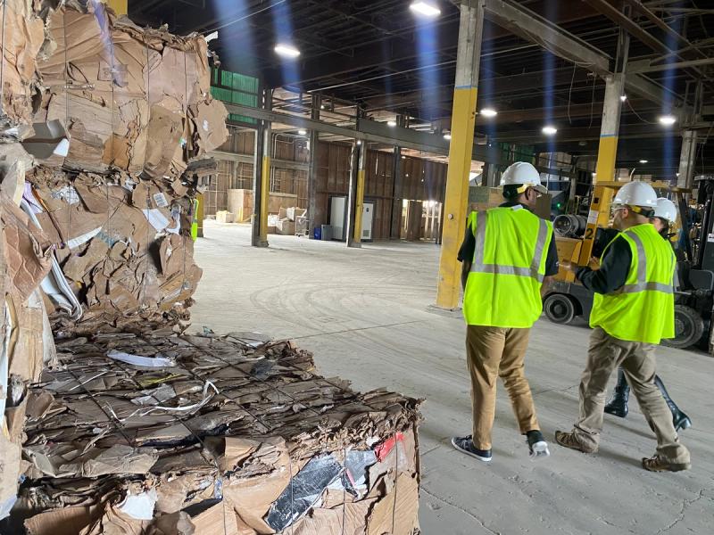 SecondMuse team during a site visit to COR Disposal & Recycling in Portland, OR.