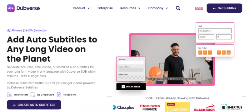 Dubverse AI Subtitle Generator