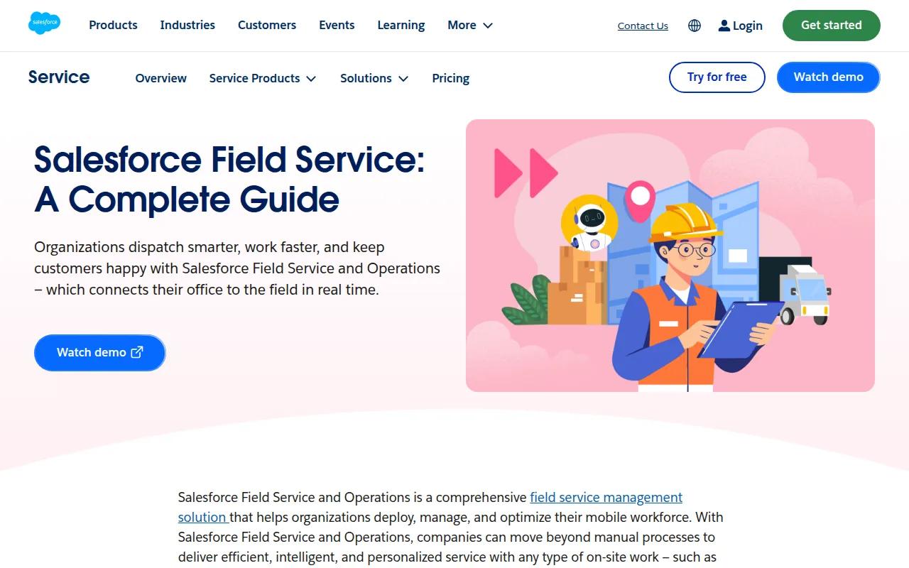 Screenshot of the Salesforce Field Service website