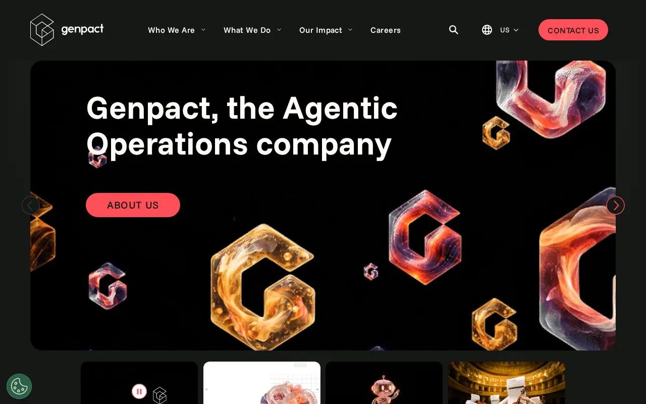 Screenshot of the Genpact website