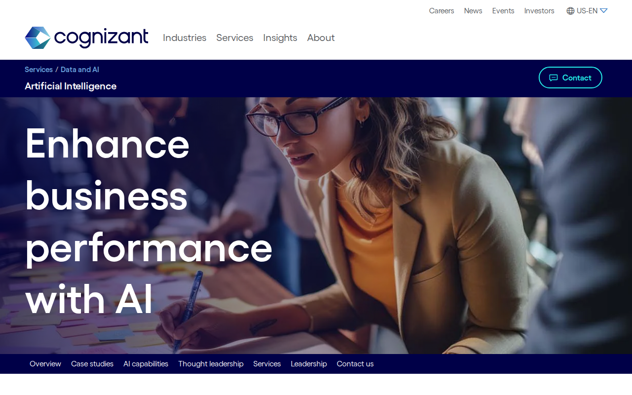 Cognizant AI Foundry enterprise AI solutions homepage
