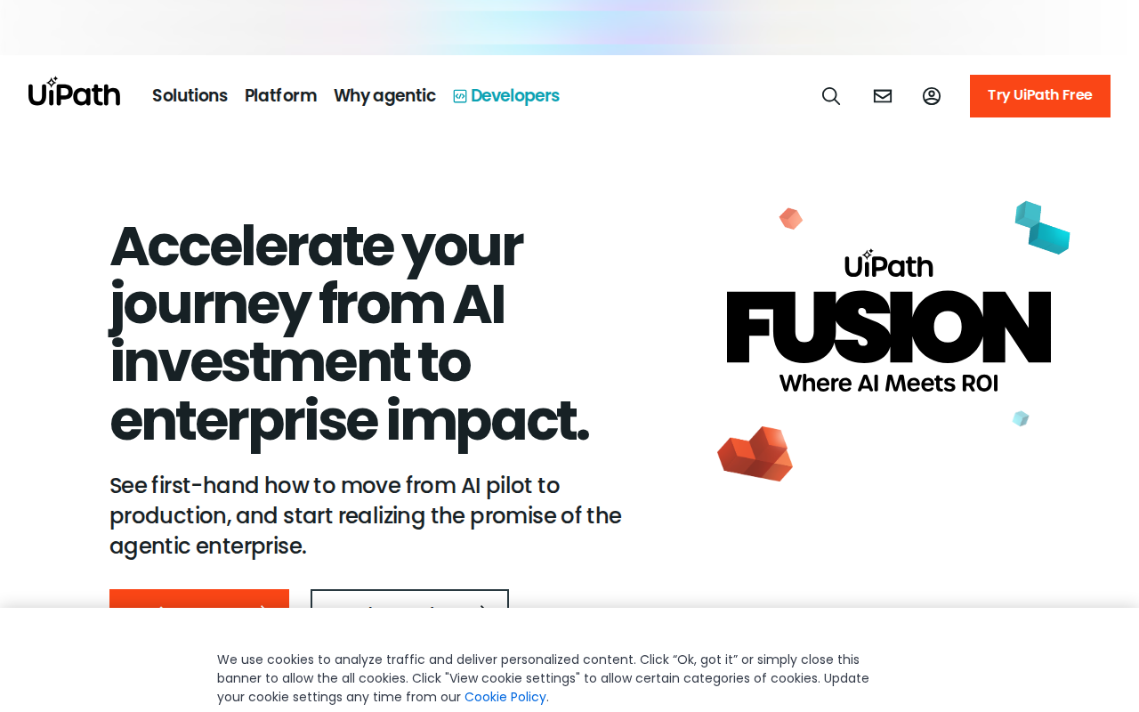 UiPath enterprise robotic process automation platform homepage