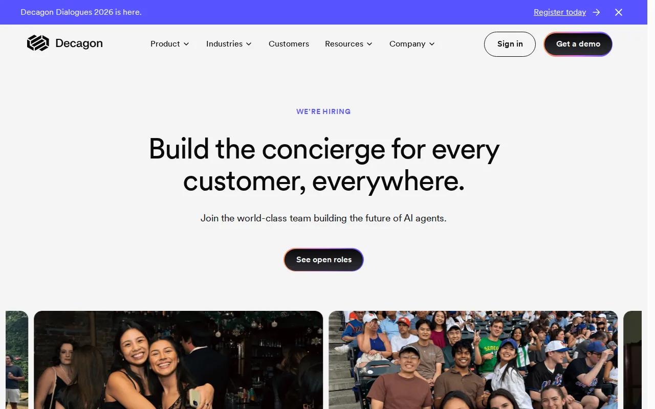 Screenshot of the Decagon website