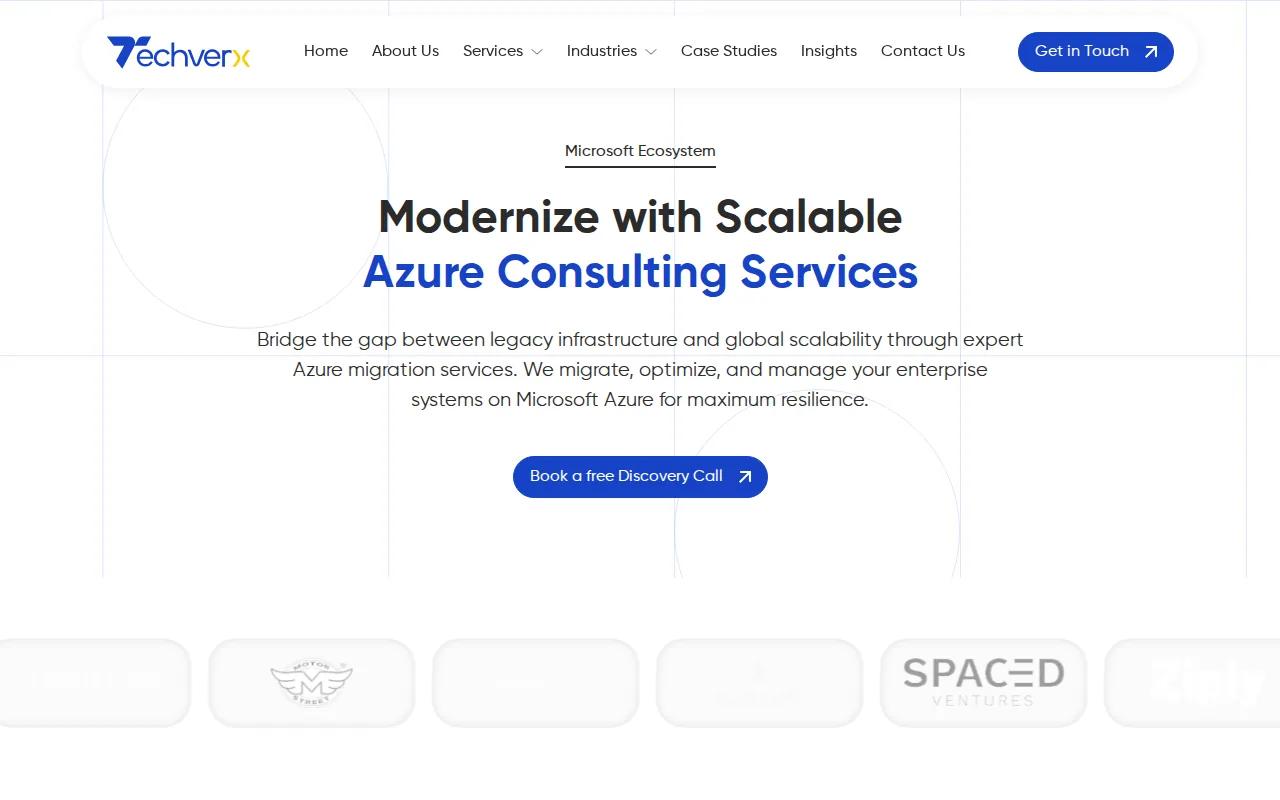 Screenshot of the Techverx website