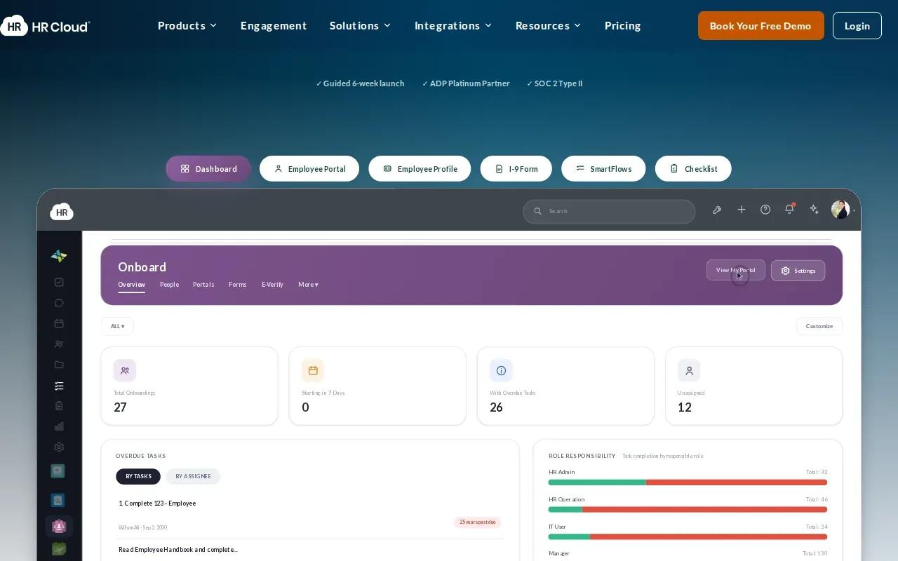 Screenshot of the Onboard by HR Cloud website