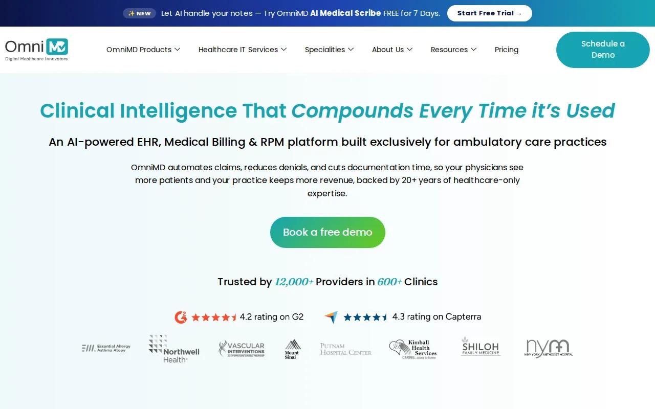 Screenshot of the OmniMD website