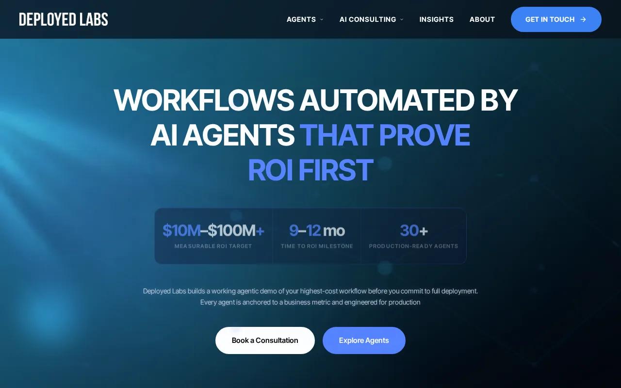 Screenshot of the Deployed Labs website
