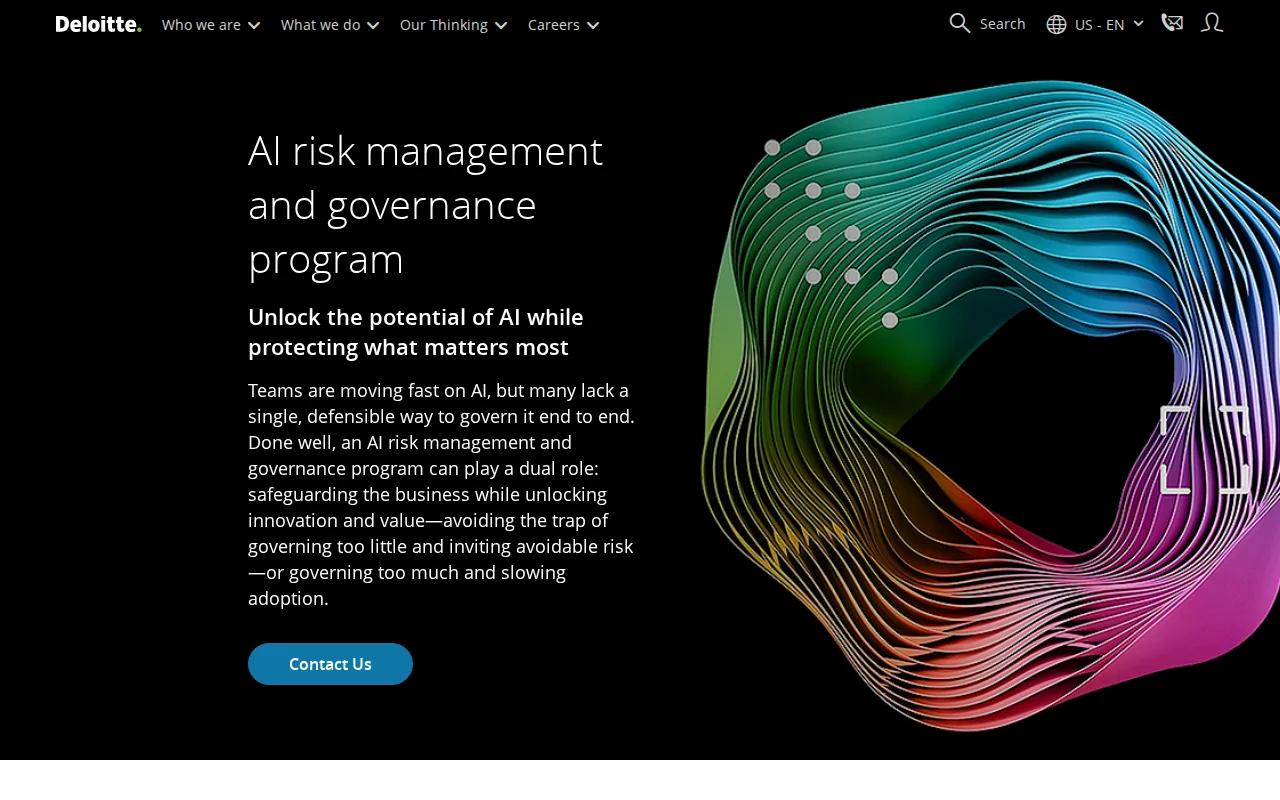 Screenshot of the Deloitte website
