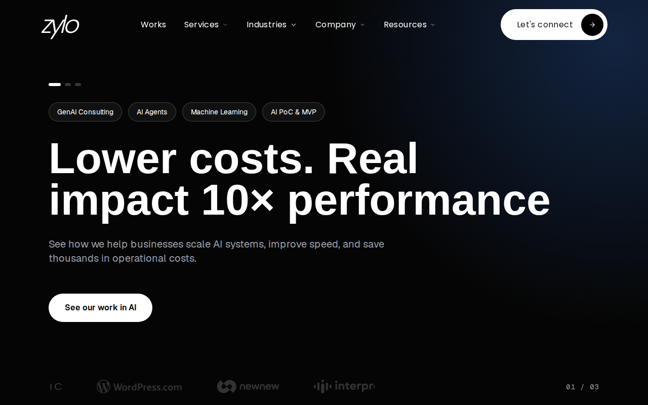 Zylo Technologies homepage screenshot