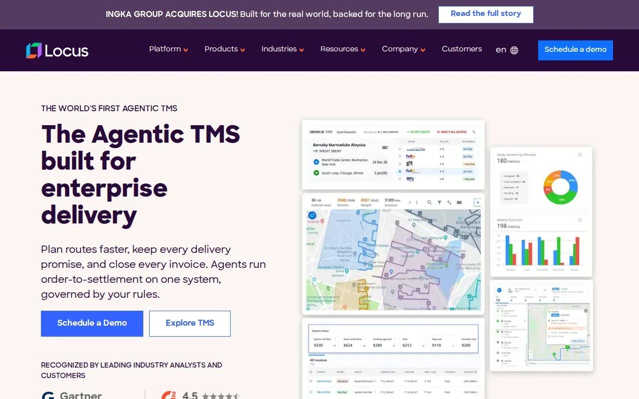 Screenshot of the Locus website