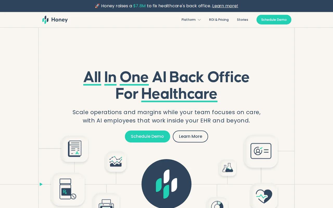 Screenshot of the Honey Health website