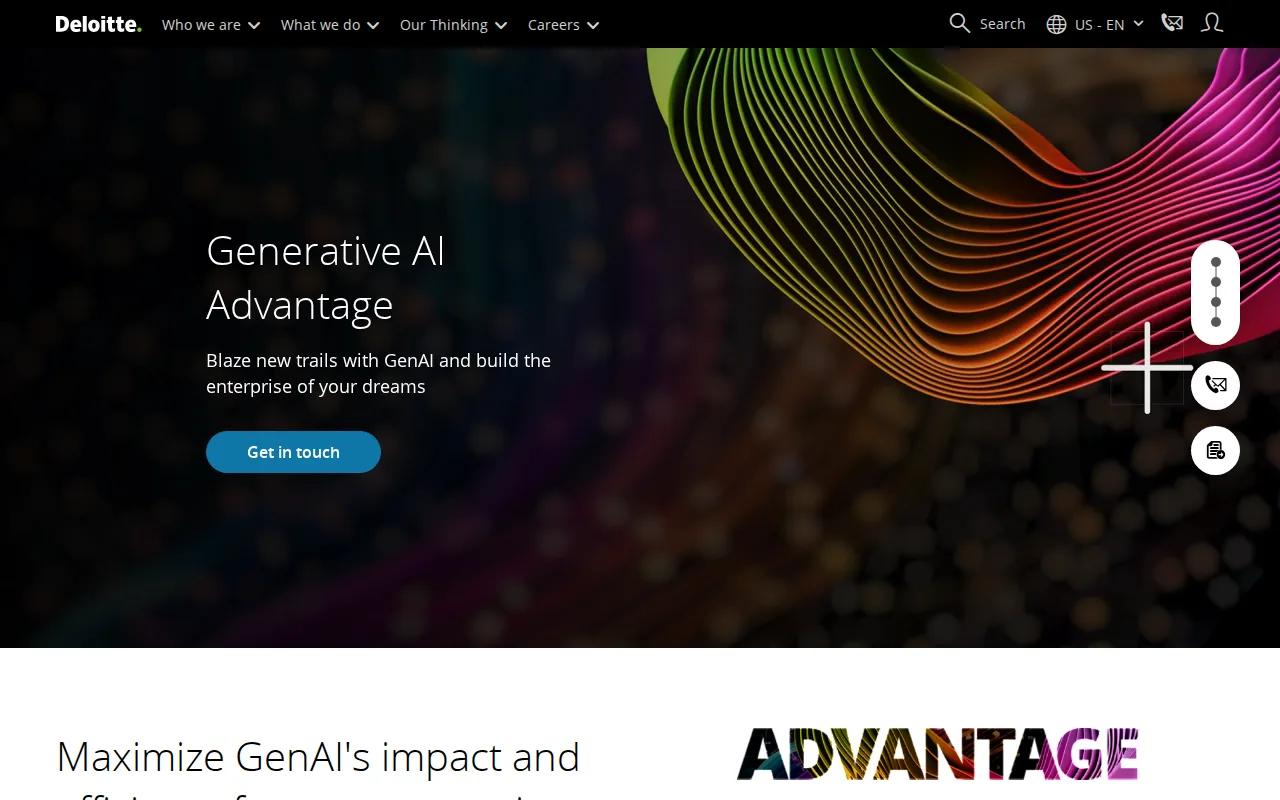 Screenshot of the Deloitte website