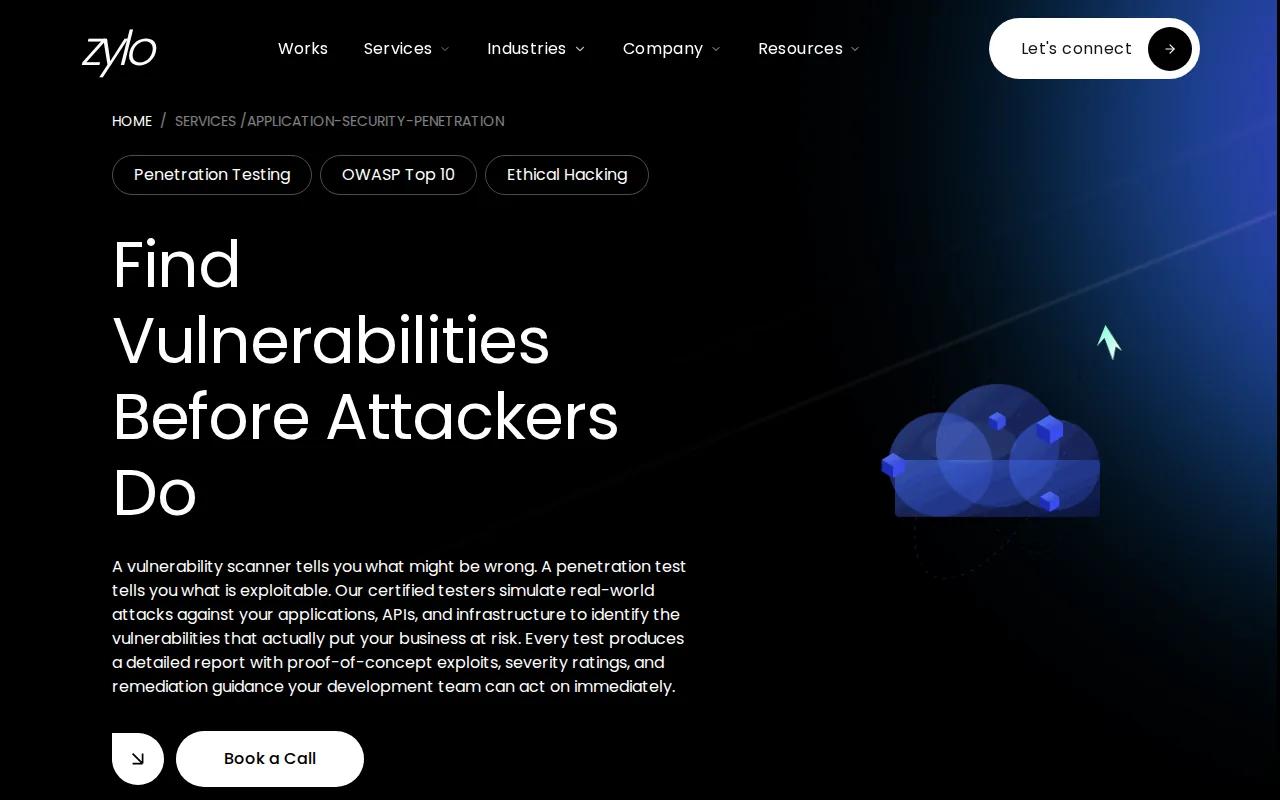 Screenshot of the Zylo Technologies website