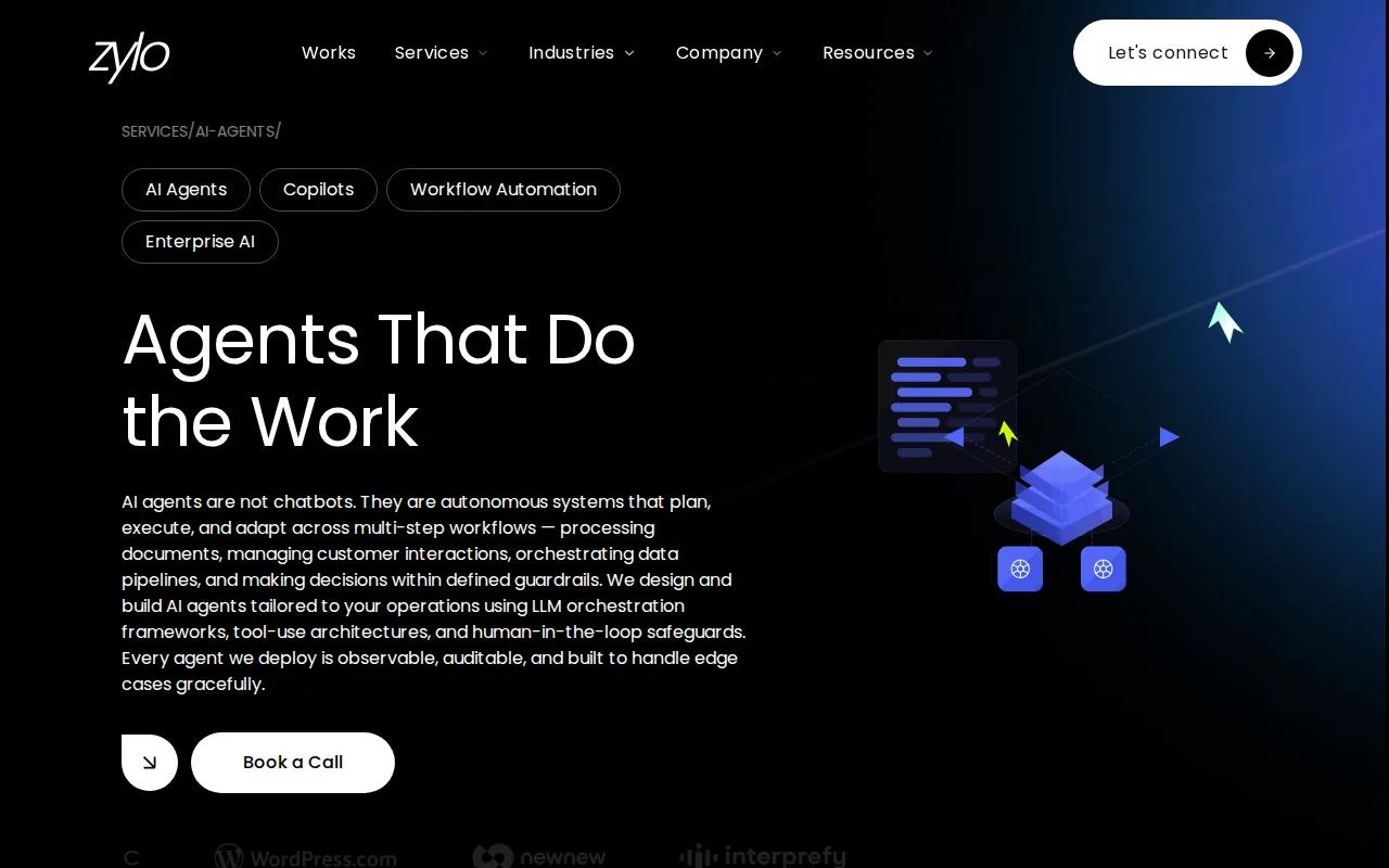 Screenshot of the Zylo Technologies: our recommendation website