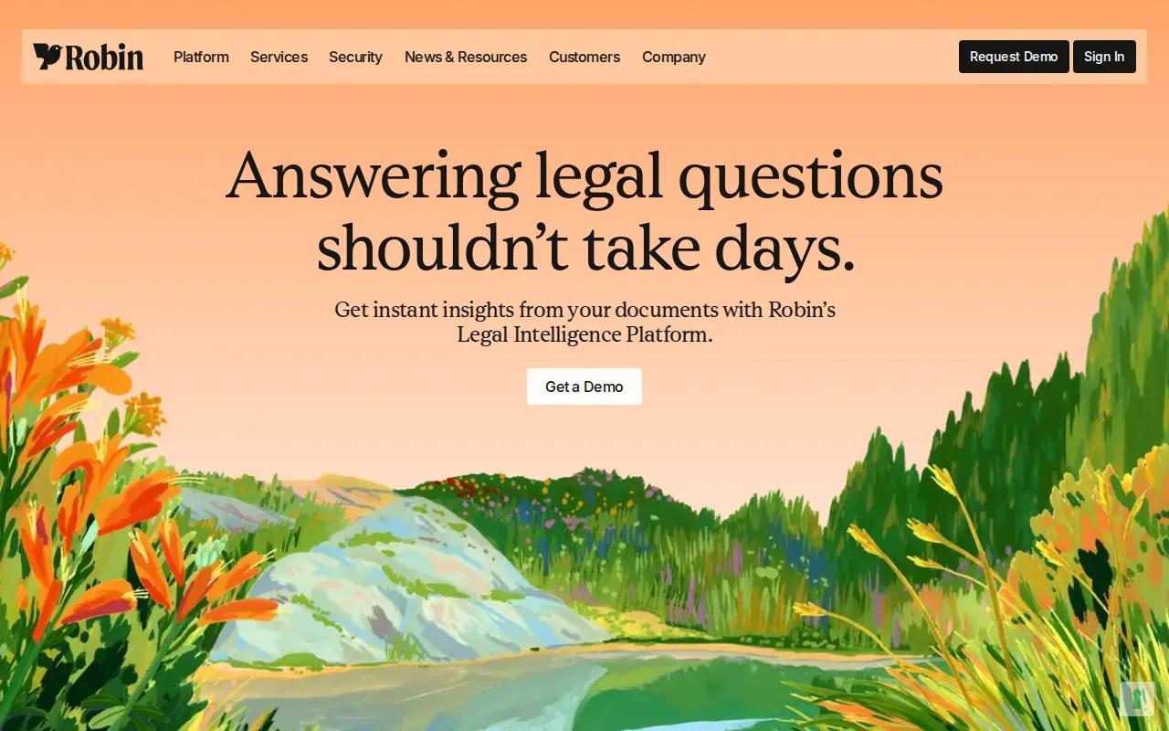 Screenshot of the Robin AI website
