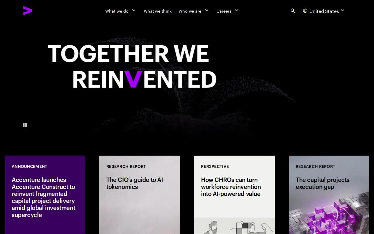 Screenshot of the Accenture website
