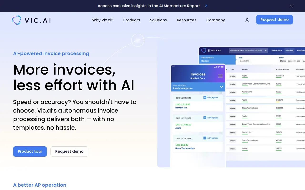 Screenshot of the APSuite by Vic.ai website