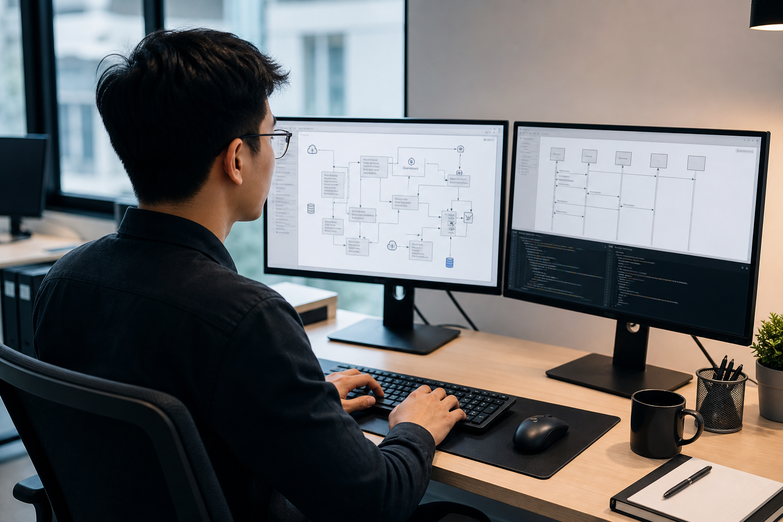 engineer integrating AI automation solution with existing enterprise systems.