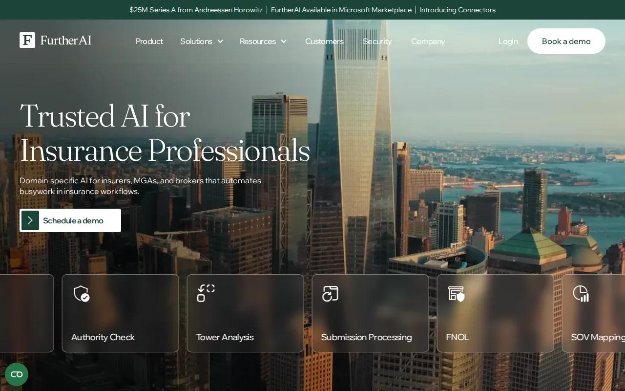 Screenshot of the FurtherAI website