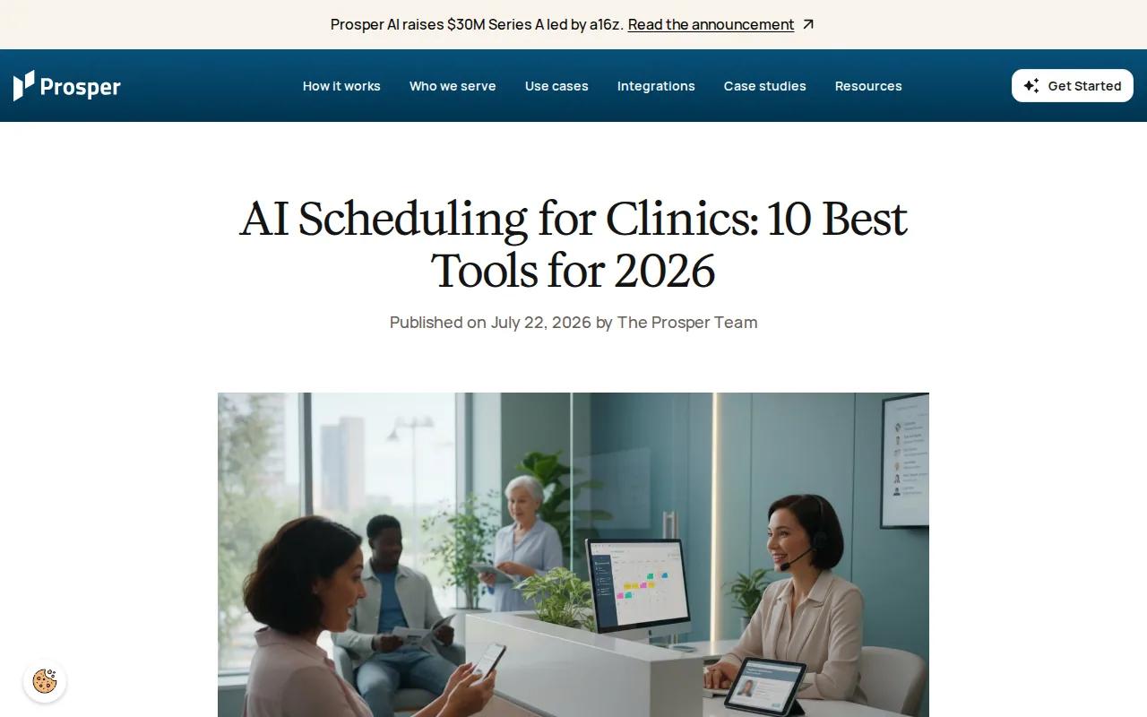 Screenshot of the Prosper AI website