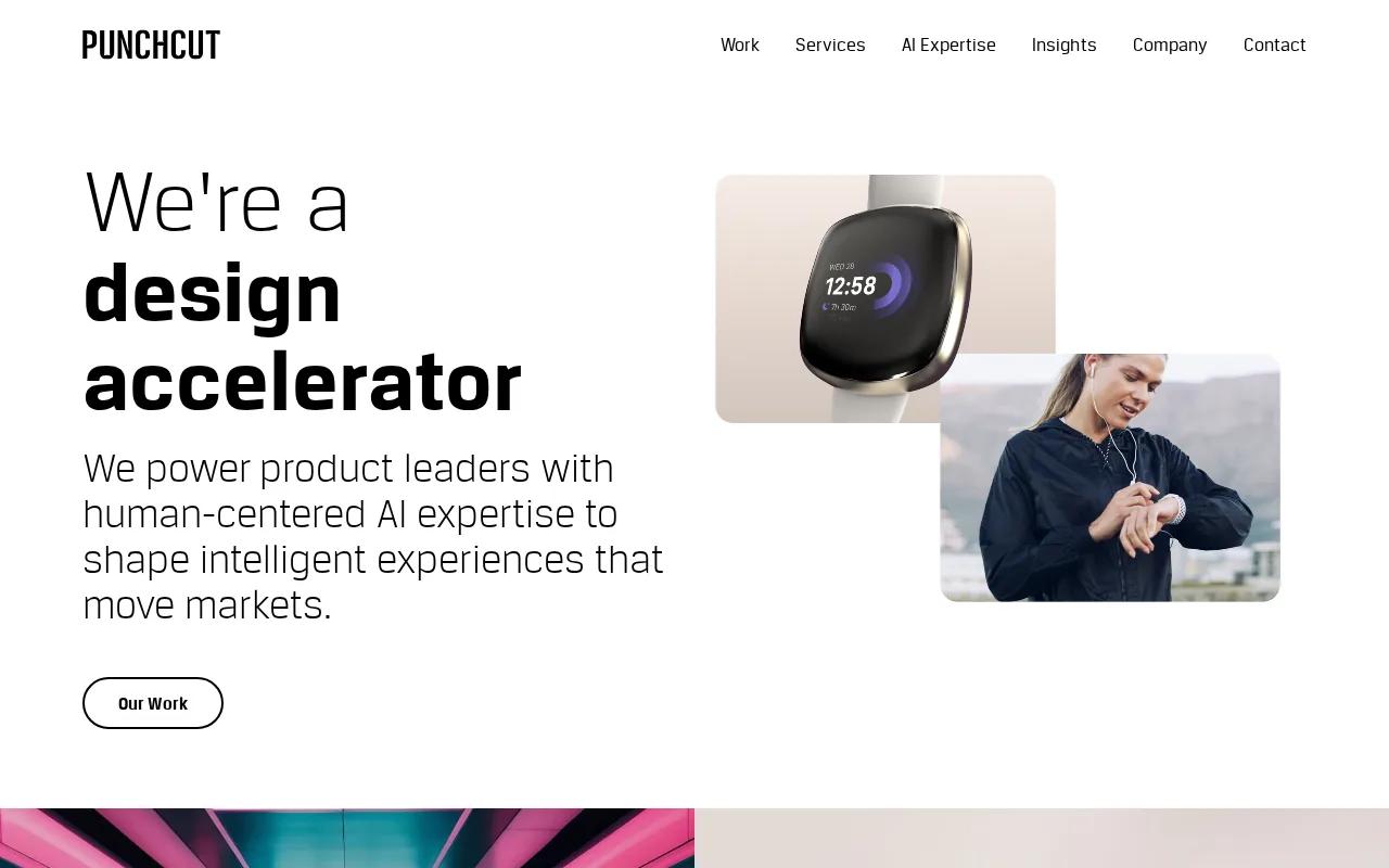 Screenshot of the Punchcut website