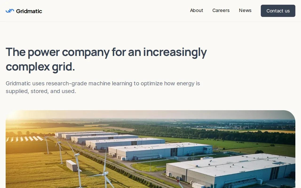 Screenshot of the Gridmatic website