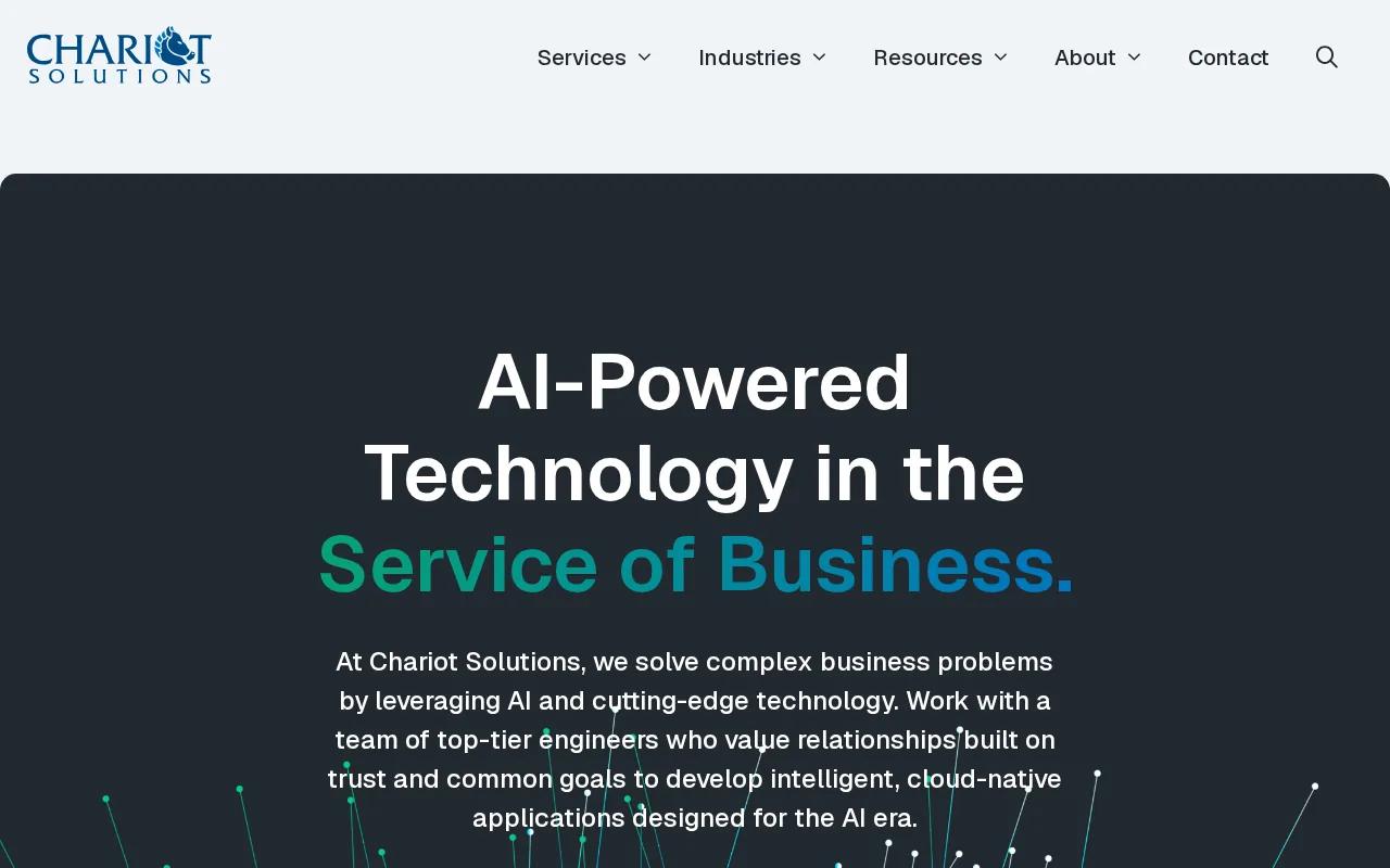 Screenshot of the Chariot Solutions website