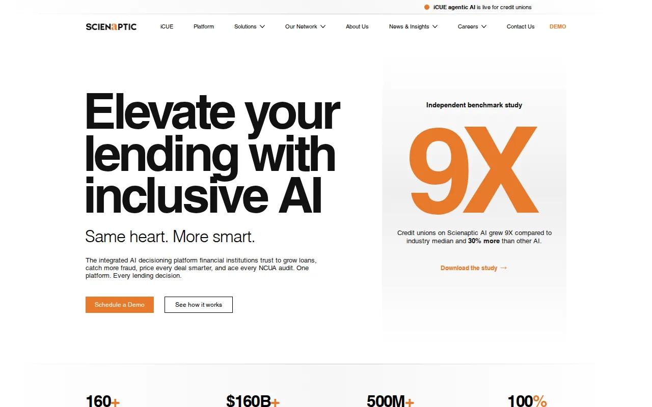 Screenshot of the Scienaptic AI website